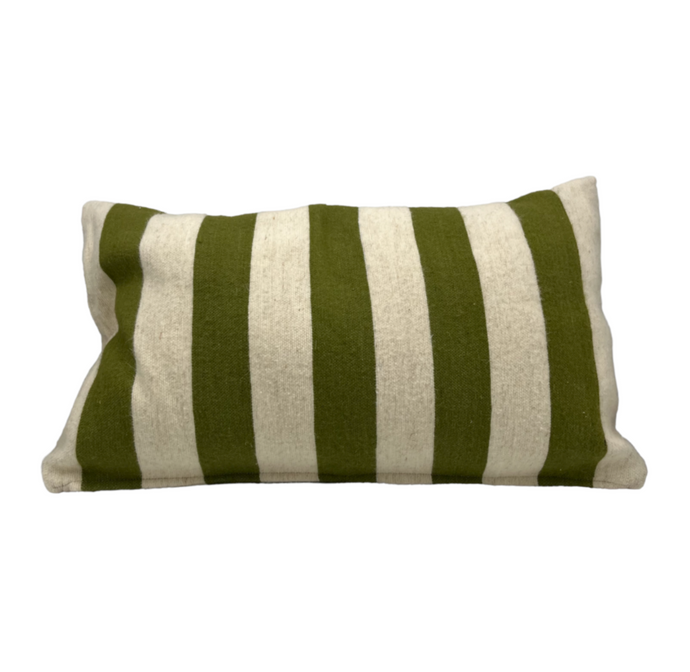 Household Hardware - Wool Pillow - Big Olive Stripe