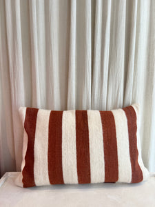 Household Hardware - Wool Pillow - Big Brown Stripe