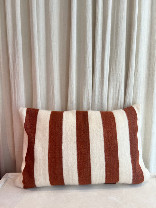 Household Hardware - Wool Pillow - Big Brown Stripe