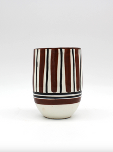 Household Hardware - Painted Cups - Brown/Black Stripe