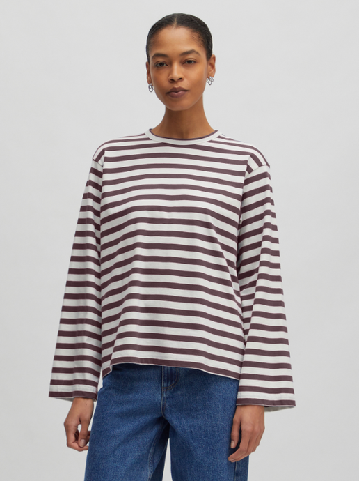 Edited - Verlee T-shirt - Plum Stripe
