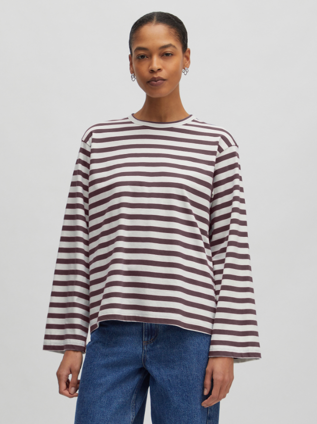 Edited - Verlee T-shirt - Plum Stripe