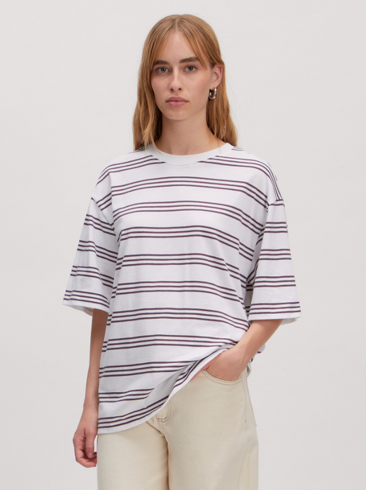 Edited - Xia T-shirt - Plum Stripe