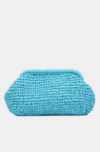 Load image into Gallery viewer, Pochette Raffia - Turquoise