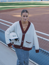 Load image into Gallery viewer, Les Soeurs - Maia Cardigan - Ecru/Bordeaux