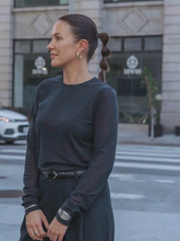 Load image into Gallery viewer, Les Soeurs - Loes Mesh Top - Donkerblauw