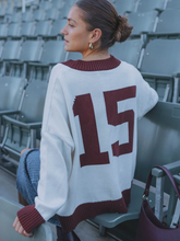 Load image into Gallery viewer, Les Soeurs - Maia Cardigan - Ecru/Bordeaux