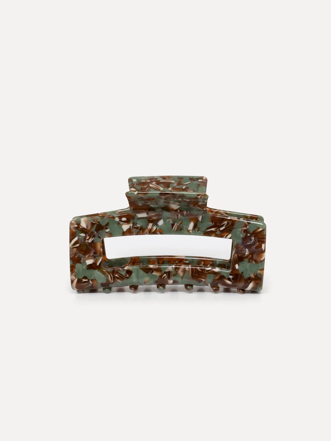 Les Soeurs - Hairclip Rectangle Medium - Green Brown