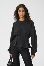Load image into Gallery viewer, Gestuz - Manzi Pull Peplum - Grafiet