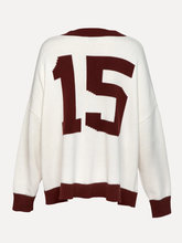 Load image into Gallery viewer, Les Soeurs - Maia Cardigan - Ecru/Bordeaux