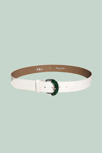 Kate & Jules - Tiany - White Green Buckle